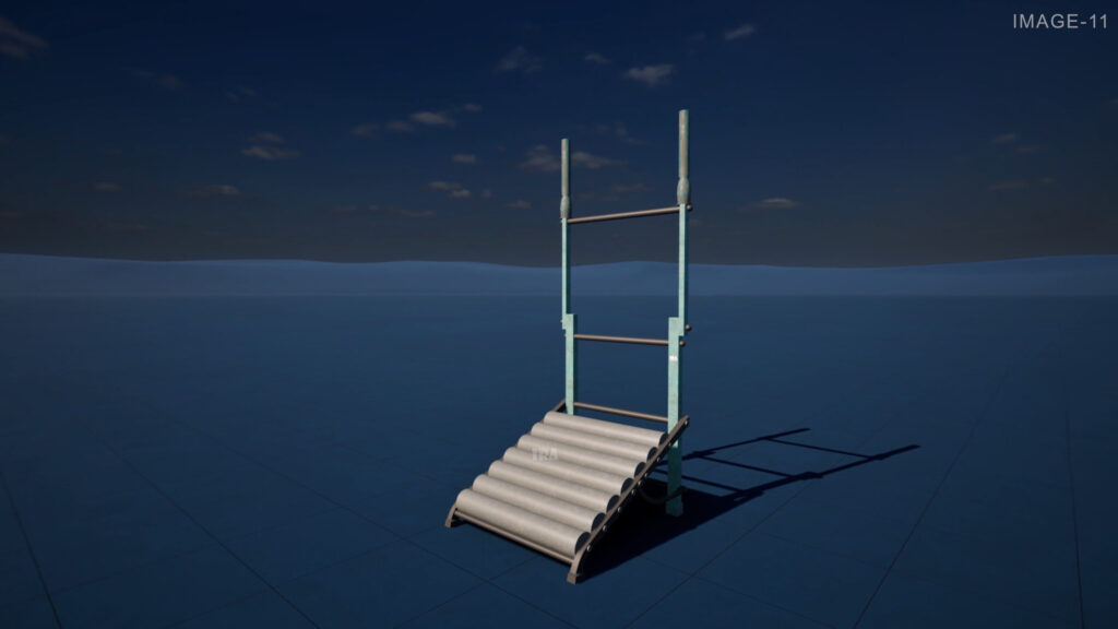 3D render of an early redesigned treadmill showing a simpler, non-modern version