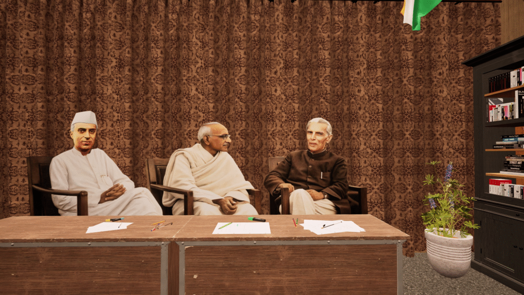 Jawaharlal Nehru,Gandhi and Muhammad Ali Jinnah-3D Creation