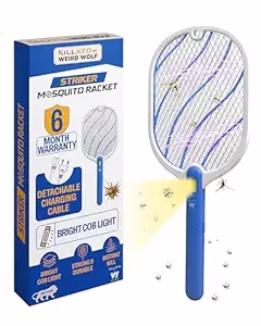 Weird Wolf Mosquito Killer Racket with Bright LED Light, 6 Months Warranty