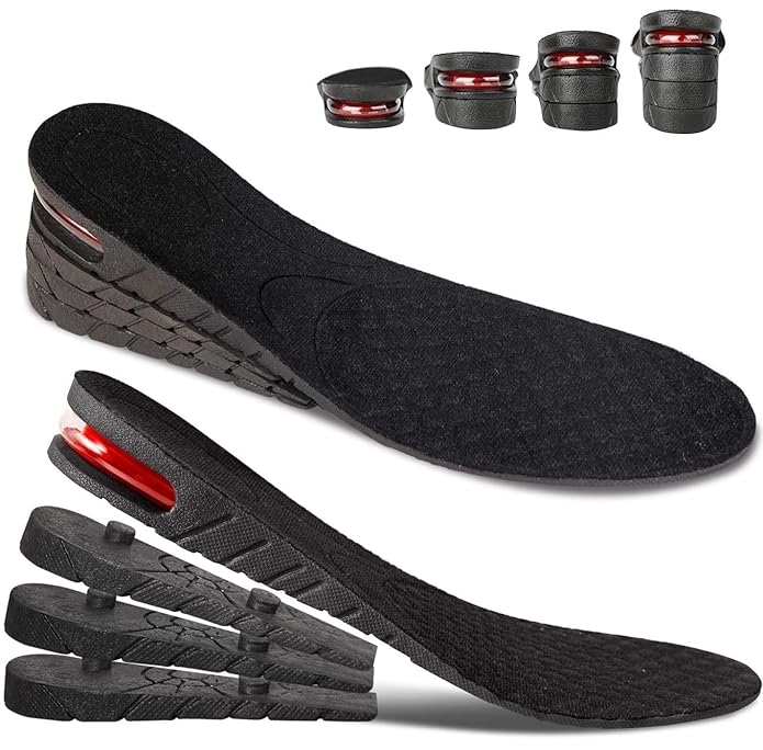 VazzLox Height Increase Insoles for Men & Women Soft 4-Layer Height Hoppers for Men Comfortable Breathable & Adjustable Height Insoles for Men Lift Up To 9cm Height Booster Shoe Heel Orthotic Soles